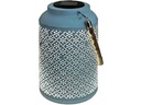 Dameco LED Solar Laterne in Blau aus Metall D15.5 cm H25.5 cm
