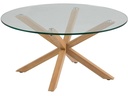 AC Design Couchtisch Heaven Ø 82 x 40 cm, Eiche/Glas