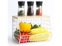 relaxdays Organizer Obstkorb Wandregal 21 x 30 cm Braun/Schwarz