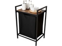 relaxdays Wäschekorb  65 L Schwarz/Braun