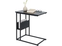 relaxdays Beistelltisch in C-Form 60 x 55 cm Dunkelbraun