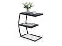 relaxdays Beistelltisch in C-Form 58.5 x 47.5 cm Schwarz/Hellbraun