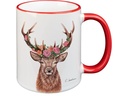 creanorm Tasse Blumenhirsch 330 ml, 1 Stück, Schwarz/Weiss