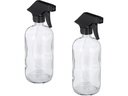 relaxdays Sprühflaschen 500 ml, Braun, 2 Stück