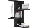 VCM Wandregal Balos 77 x 45 cm, Schwarz / Honig-Eiche