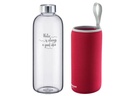 Westmark Trinkflasche Viva aus Glas 550 ml, Rot