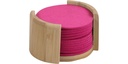 Kesper Glasuntersetzer Filzoptik Braun Pink 13-teilig