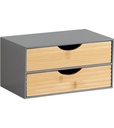 Kesper Schreibtisch-Organizer Bambus 2 Schubladen 27 x 16 x 14 cm
